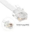 thumbnail image 5 of Uxcell Phone Extension Cord Telephone Cable Phone Line Cord RJ11 6P4C Plugs Male to Male for Phone and Fax 15 ft White, 5 of 5