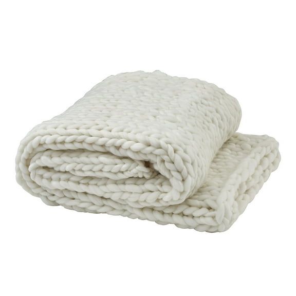 Park Designs White Chunky Knit Throw