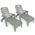 thumbnail image 1 of Costway Lot de 2 Chaises Longues Pliantes Fauteuil Inclinable Réglable à 5 Positions Gris, 1 of 10