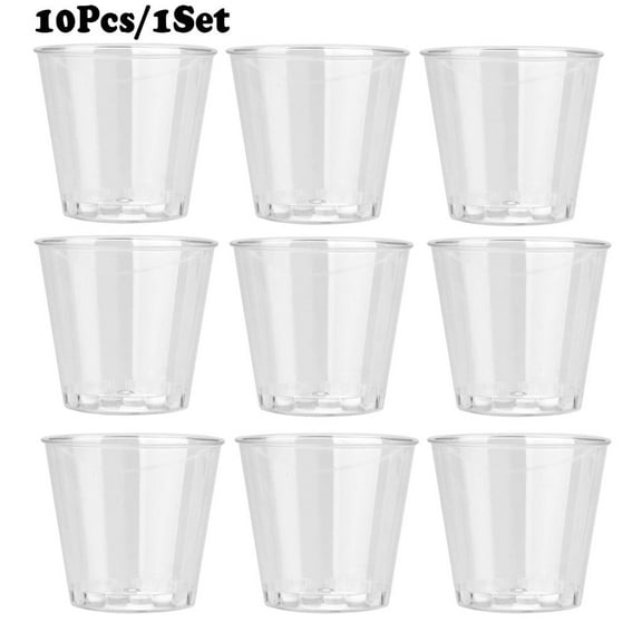 ACDANC 10PCS Birthday Jelly Tumblers Cups Plastic Clear Disposable Glasses