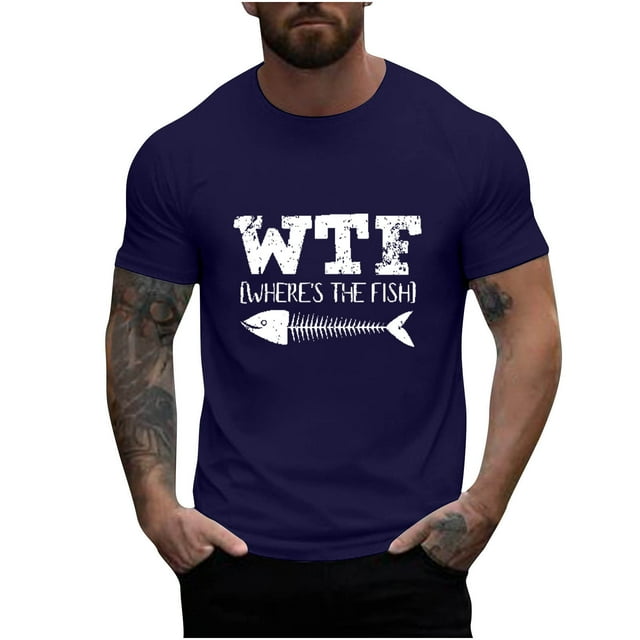 Mangas de Mano para Hombres, Cuello Redondo de Verano Ocio Impreso Superior, Moda Casual Manga Larga Poliéster
