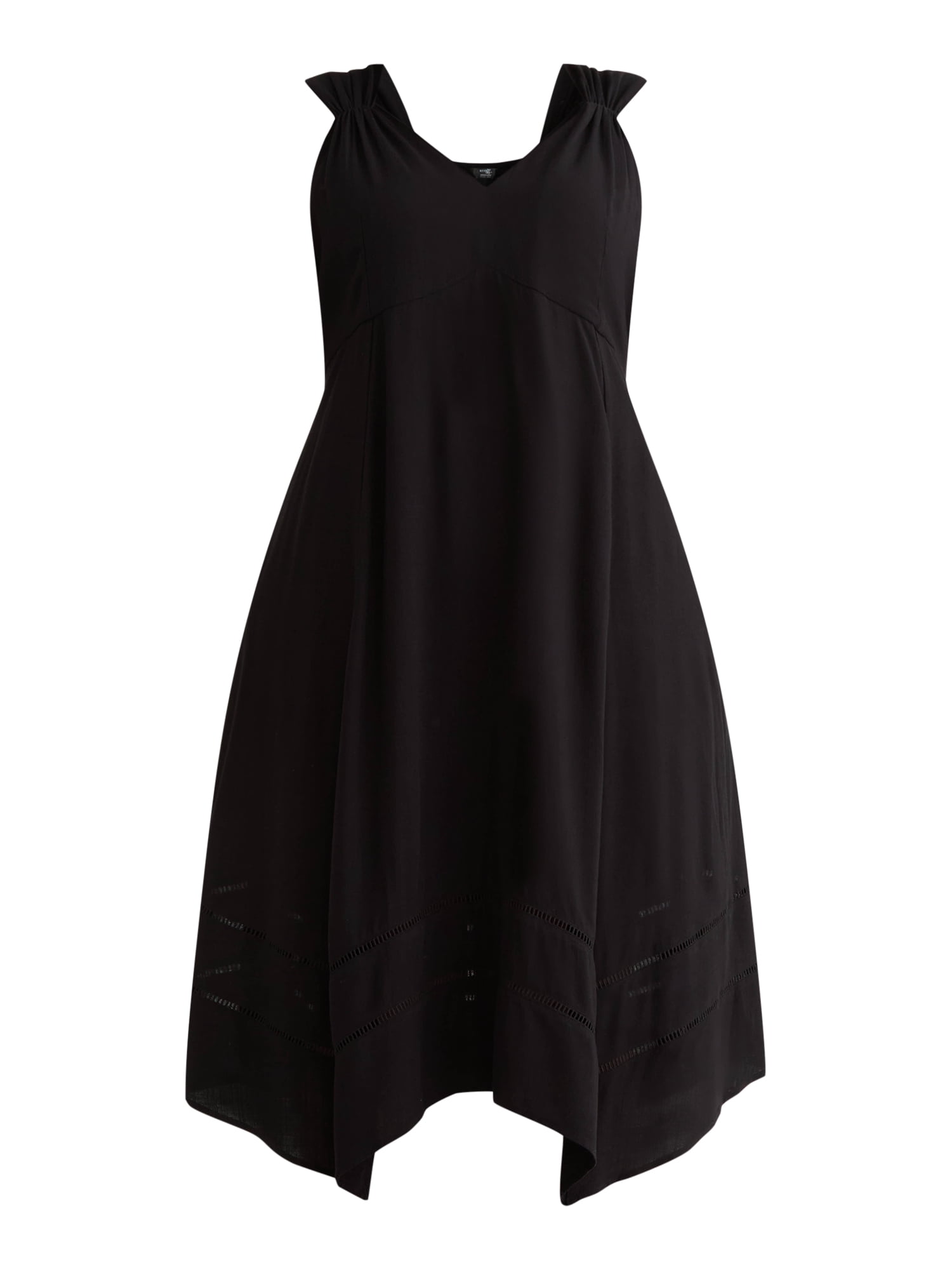 Terra & Sky Women's Plus Black Label Handkerchief Hem Midi Dress, Sizes 0X-4X