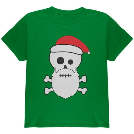 Skull and Crossbones Santa Irish Green Youth
