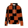 thumbnail image 5 of ZCFZJW Mens Casual Drawstring Hooded Sweatshirts Fashion Plaid Print Long Sleeve Warm Pullover Tops Trendy Oversized Baggy Hoodie Outwear Coat with Pocket Orange L, 5 of 5