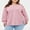 Pink, variant on DOKOTOO Plus Size Sweatshirts for Women Long Sleeve V Neck Oversized Drop Shoulder Solid Pullover Tops(1X-5X)
