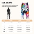 thumbnail image 2 of Cauagu Cool Colorful Wolf Pajama Pants for Women Loose Fit Wide Leg Trouser Pants Casual Elastic Waist Drawstring Lounge Pants, 2 of 6