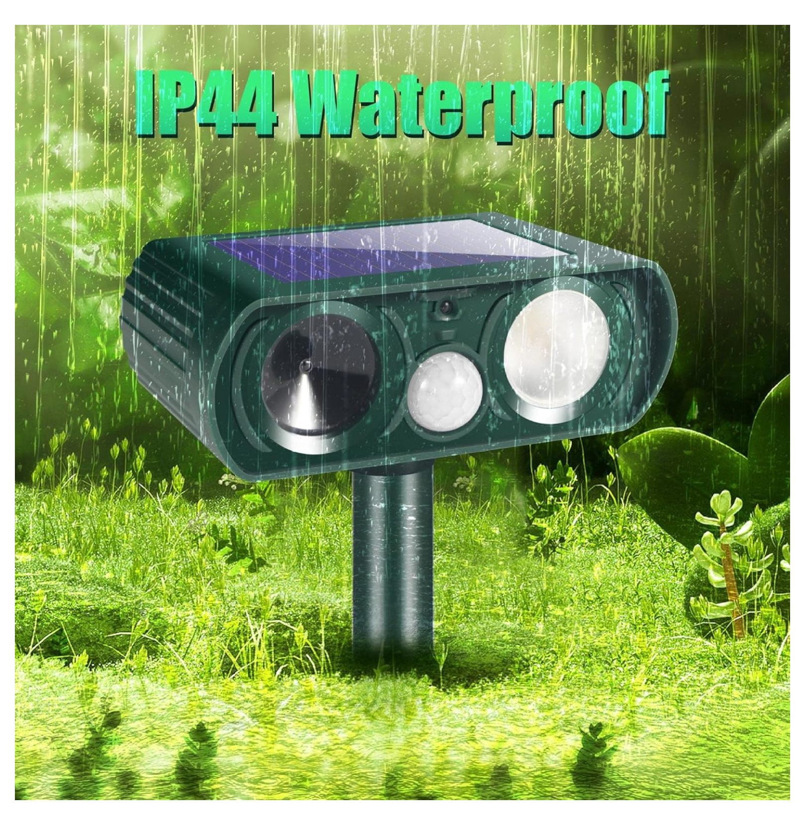 Solar Animal ,4 Pack Ultrasonic Animal Repeller Outdoor with Sensor & Flashing Light,Animal Deterrent Devices Cat,Squirrel,Deer,Dog,Raccoon,Skunk,Rabbit for Yard Garden Lawn