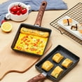 thumbnail image 6 of Japanese Style Tamako Frying Pan Rectangular Pancake Steak Thick Egg Pan Aluminum Alloy Substrate Food Grade Non Stick Coating Wooden Handle Flat Bottom Suitable For Gas, 6 of 9
