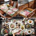 thumbnail image 2 of Hello Summer Pink Flamingo Placemats Set of 6,Wipeable Washable Table Mats for Dining Tables, Tropical Palm Leaf Flower Place Mats for Kitchen Event Party Tabletop Decor, 2 of 9