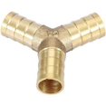 thumbnail image 2 of 3 Way Brass Y Barbed Connector Tee Connector for Joining Air Gas Water, 2 of 5