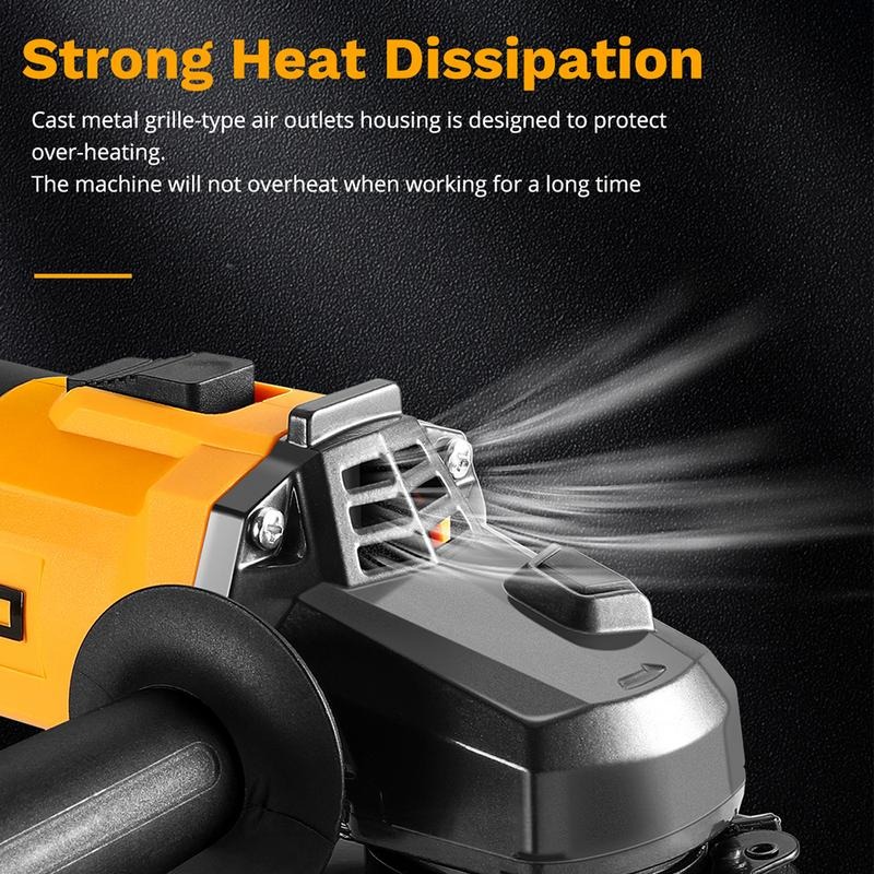 DEKO 110V Angle Grinder 12000 RPM 7.5A Power Tool Suitable for Sanding, Grinding, Wire Brushing & Abrasive Cutting Professional Grinding Electric Tool