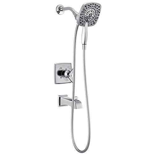 DELTA FAUCET Ashlyn 17 Series Dual-Function Tub and Shower Trim Kit with 2-Spray Touch-Clean In2ition 2-in-1 Hand Held Shower Head with Hose Venetian Bronze T17464-RB-I Valve Not Included