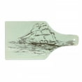 thumbnail image 1 of Nautical Cutting Board, Hand Drawn Sailboat Struggling in Ocean Wave Destination Historical Voyage Image, Tempered Glass Cutting and Serving Board, Wine Bottle Shape, Ivory Brown, by Ambesonne, 1 of 1