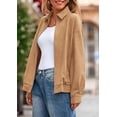 thumbnail image 4 of PRETTYGARDEN Women's Faux Suede Motorcycle Jacket Trendy Fall Fashion Oversized Zip Up Coats Winter Clothes Outerwear, 4 of 9