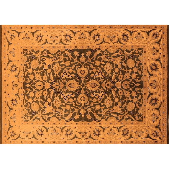 Ahgly Company Indoor Rectangle Oriental Orange Industrial Area Rugs, 4' x 6'