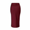 thumbnail image 6 of JBXKXYW High Waisted Skirts for Women Womens Satin Silk High Waist Slit Midi Skirt Elastic Waistband Midi Skirts Elegant and Handsome Half Skirt for Women Summer Skirts Faldas De Mujer (Red,XL), 6 of 6