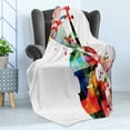 thumbnail image 4 of Cello Soft Flannel Fleece Throw Blanket, Abstract Floral Polygonal Design of String Instrument with Music Notes, Cozy Plush for Indoor and Outdoor Use, 70" x 90", Multicolor, by Ambesonne, 4 of 5