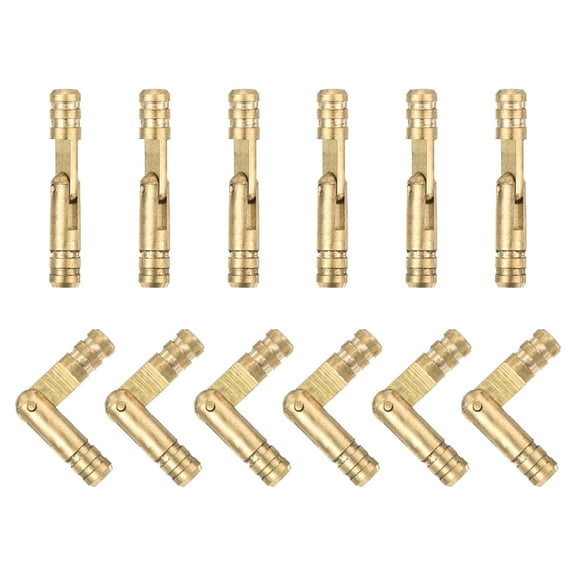 Uxcell 12pack Invisible Brass Barrel Hinge, 25x4mm Concealed Hinges, Folding Support Cylindrical Hidden Barrel Hinges