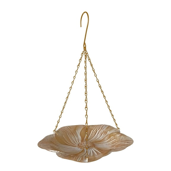 Hanging Metal Bird Feeder, Flower Shape Seed Tray Plate, Decorative Outdoor Bird Feeder for Garden, Backyard & Patio