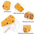 thumbnail image 3 of Juguetes de desarrollo temprano Juguetes de cordones de madera Actividad Montessori Las orugas comen manzanas y queso para niños Juguetes Niños aprendiendo bloques de madera educativos Rompecabezas de, 3 of 5