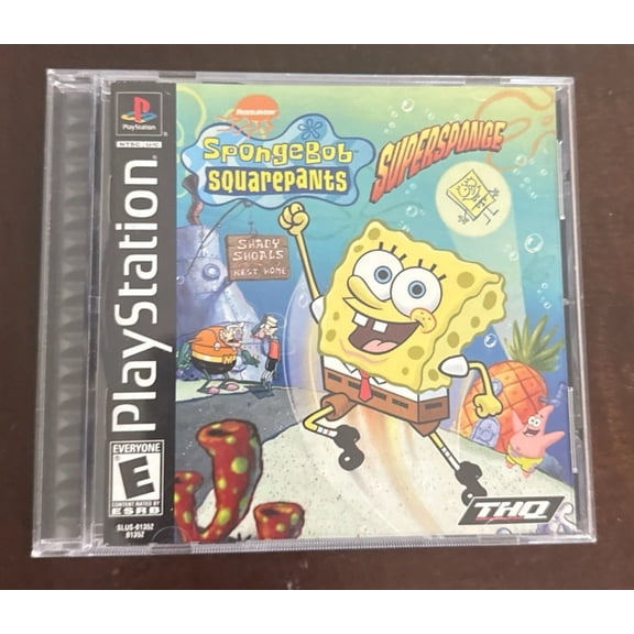 Pre-Owned SpongeBob SquarePants: SuperSponge - Complete in Box - Black Label - Tested - PS1 Playstation 1 PSX
