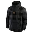 thumbnail image 4 of Men's Fanatics Black Philadelphia Eagles Elements Plaid Polar Fleece Quarter-Zip Hoodie, 4 of 7