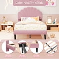 thumbnail image 4 of Base De Cama Individual Con Cabecera Tapizado En Terciopelo, 4 of 6