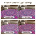 thumbnail image 7 of ODIKA 4'x6' Dense Bloom Clusters Electric Fuchsia Plum Symmetrical Motif Washable Area Rug None Non-Slip, Chair-Friendly, Flatwoven for Home Office, Under Desk, 7 of 7