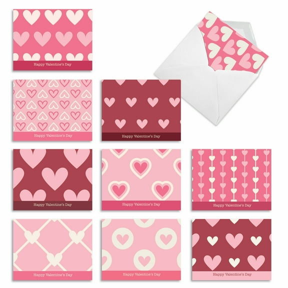 10 Pack Valentine'S Day Note Cards With Envelopes - Heartfelt