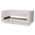 thumbnail image 3 of Bowery Hill Modern Velvet Upholstered and Gold Finished Twin Size Daybed in Pink, 3 of 7