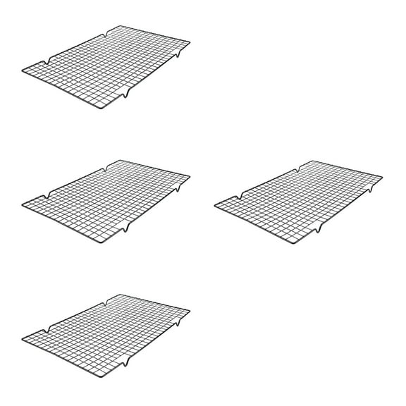 4 Pack Black Heavy-Duty Wire Cooking Rack Baking Racks, Nonstick Baking & Cooling Grid for Roasting, Cooking, Grilling, Drying - 16" x 10"