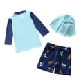 thumbnail image 3 of GYRATEDREAM Toddler Kid Boys Two Pieces Swimsuit Set Boys Bathing Suit Rash Guards with Hat UPF 50+ 2-3 Years, 3 of 3