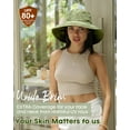 thumbnail image 2 of Sombreros de sol para mujer, gorro de jardinería, ala ancha, cola de caballo, playa, protección solar, algodón transpirable, verano, con ala plegable, verde, 2 of 7
