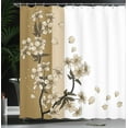 thumbnail image 3 of Ambesonne Japanese Shower Curtain, Romantic Sakura Blooms Art, 69"Wx75"L, Pale Coffee, 3 of 4