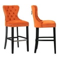 thumbnail image 4 of WestinTrends Wordford 29" Tufted Velvet Bar Stool (Set of 2), Black/ Orange, 4 of 11