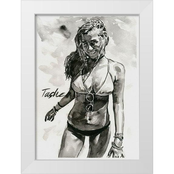 Tashe 11x14 White Modern Wood Framed Museum Art Print Titled - Just Happy