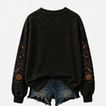 thumbnail image 4 of Women's Oversized Crew Neck Pullover Vintage Salem Witch Graphic Sweatshirt Casual Fall Tops Black L, 4 of 4