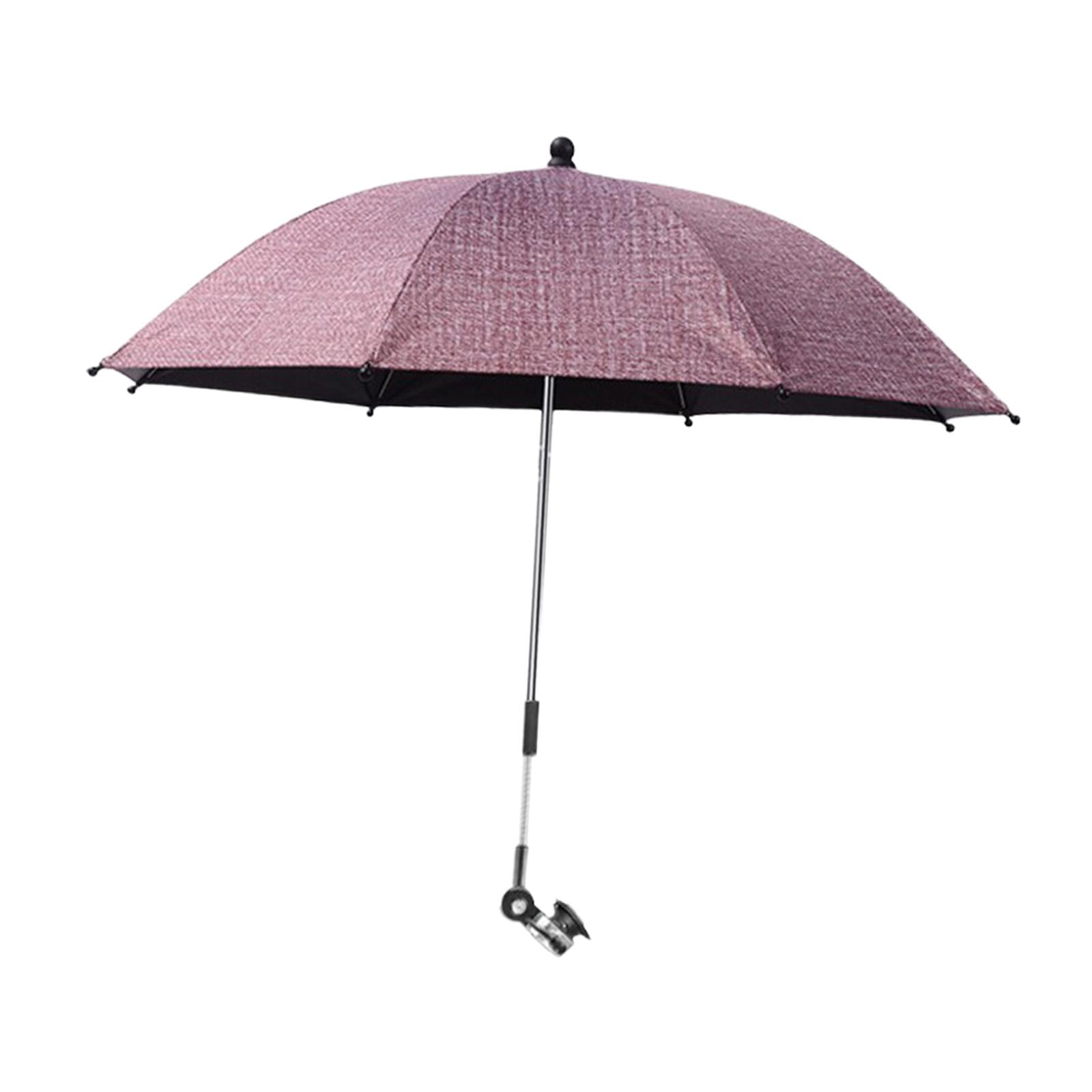 Wswqop Baby Pram Umbrella with Clamp Baby Stroller Parasol Universal Summer 360 Degree red