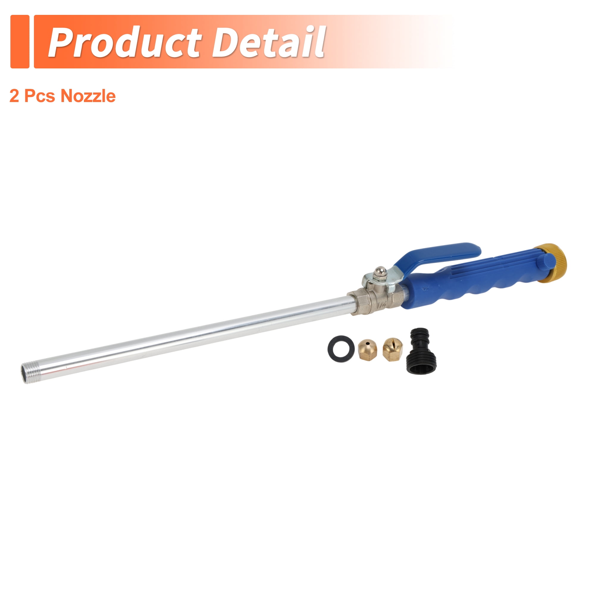 Unique Bargains Heavy Duty Water Hose Nozzle High Pressure Car Garden Hose Nozzle Adjustable Hand Sprayer for Gardening Vehicle Outdoor Washer Pet Showering Aluminum Alloy Copper TPR Blue 1Pc