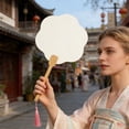 thumbnail image 4 of weibbin Round Fan Blank Fan Painting Fan Antique Paper Fan for Painting Calligraphy DIY, 4 of 6