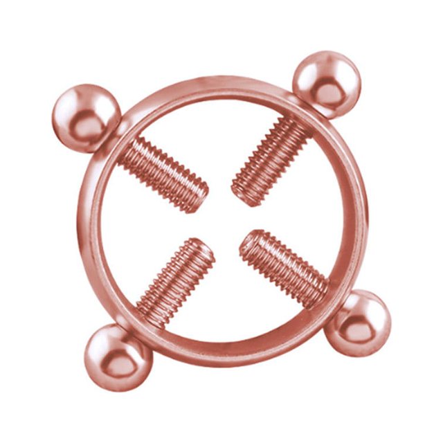 REK 1Pcs Stainless Steel Round Non Piercing Nipple Ring Shield Body Piercing Jewelry