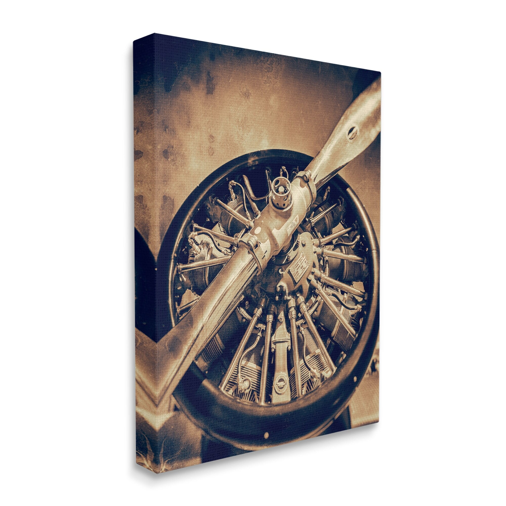 Stupell Industries Propeller Machinery Detailed Aircraft Sepia Photography Canvas Wall Art, 24 x 30, Design by John Slemp