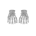 thumbnail image 3 of Way to Celebrate Skull Hand Silver Halloween Hair Clip Set, 2 Pieces, 3 of 4