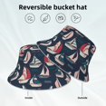thumbnail image 5 of Daiia Sailboat And Wave Pattern Bucket Hat - Trendy Cotton Sun Hat for Beach, Golf, Fishing - Fun Outdoor Vacation Boonie for Men and Women, 5 of 9
