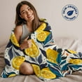 thumbnail image 5 of Flannel Fleece Throw Blanket Summer Lemon Vintage Leaves Plant Lightweight Soft Plush Blankets,Country Farm Harvest Cozy Warm Throw Blanket for Couch Sofa Bed Car Office All Season Use 50x60in, 5 of 9