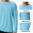 thumbnail image 3 of Satankud Mens Sun Protection UPF 50+ Shirts Long Sleeve Swim Rash Guard Shirt Workout Running Athletic UV Gym Surf Hiking Sky Blue XL, 3 of 9