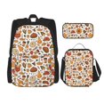 thumbnail image 1 of Balery Thanksgiving Food Mochila escolar 3 en 1 para niños: mochila resistente con lonchera térmica y estuche para lápices. Mochila escolar para niños y niñas., 1 of 7