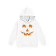 thumbnail image 4 of Minimalist Classic Jack-o-Lantern Face Kids Halloween Tracksuit, 2Pcs Stretch Polyester Hoodie Jogger Set for Toddler & School-Age Kids(White100), 4 of 6