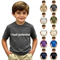 thumbnail image 2 of YUEHUA Kids' Palm Tree Embroidered Crew Neck T-Shirt, Boys' Casual Short Sleeve Tee, Simple Tropical Graphic Top for Summer Vacation & Everyday Wear, 2 of 5