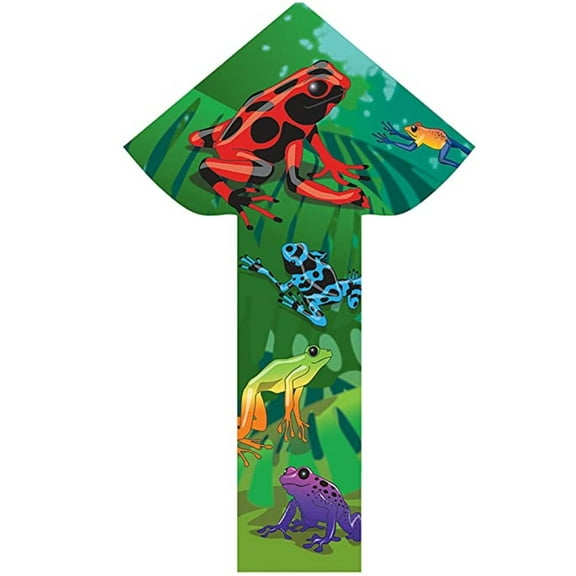 WindNSun Breezyfliers 42" Kite - Tails, Handle, Line Included (Dart Frogs)